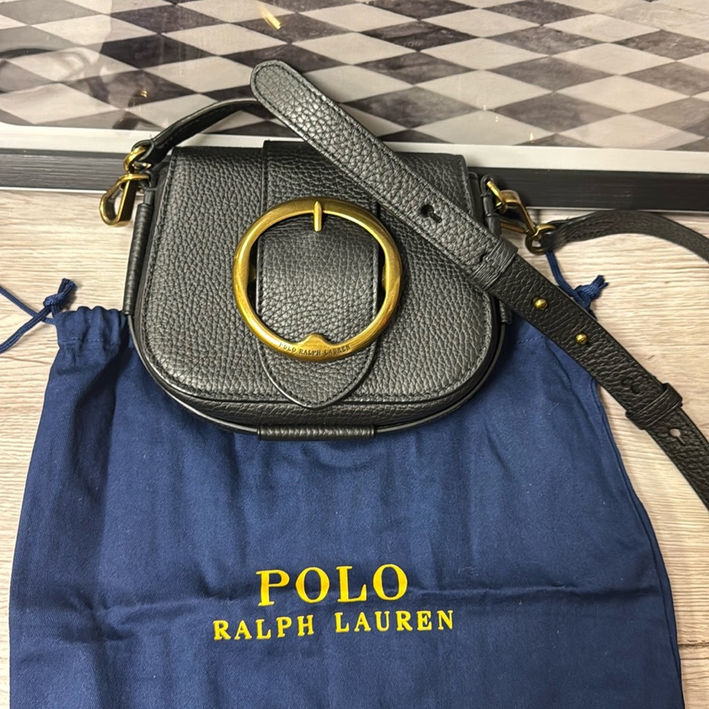 Polo Ralph Lauren black leather cross bag